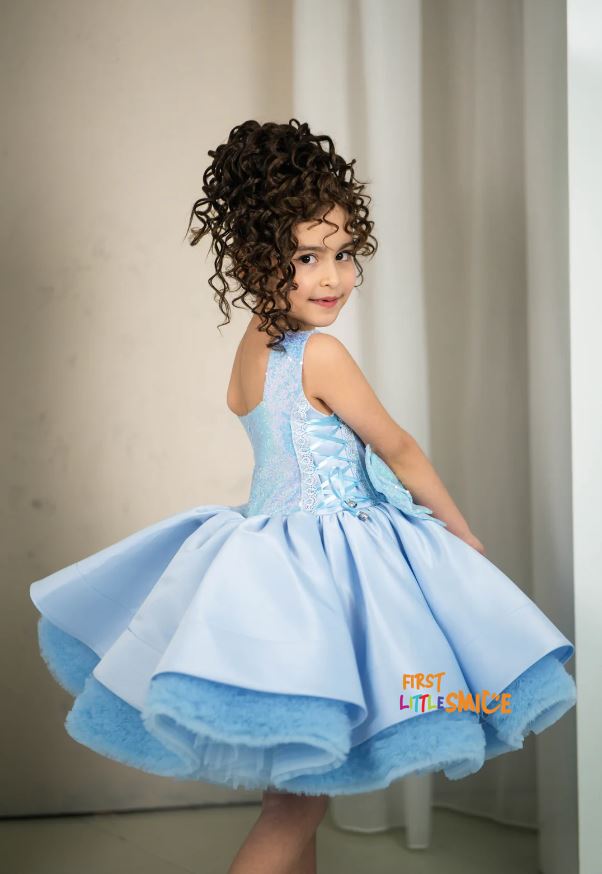 Fluffy Elsa Themed Birthday Party Dress