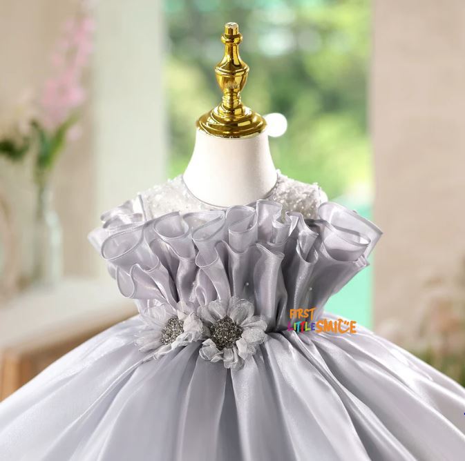 Fluffy Sequin And Beaded Birthday Party Dress
