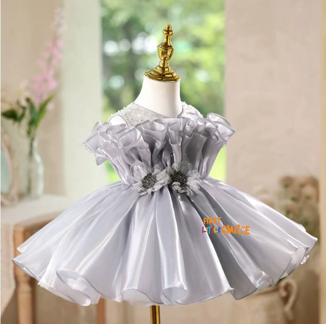 Fluffy Sequin And Beaded Birthday Party Dress