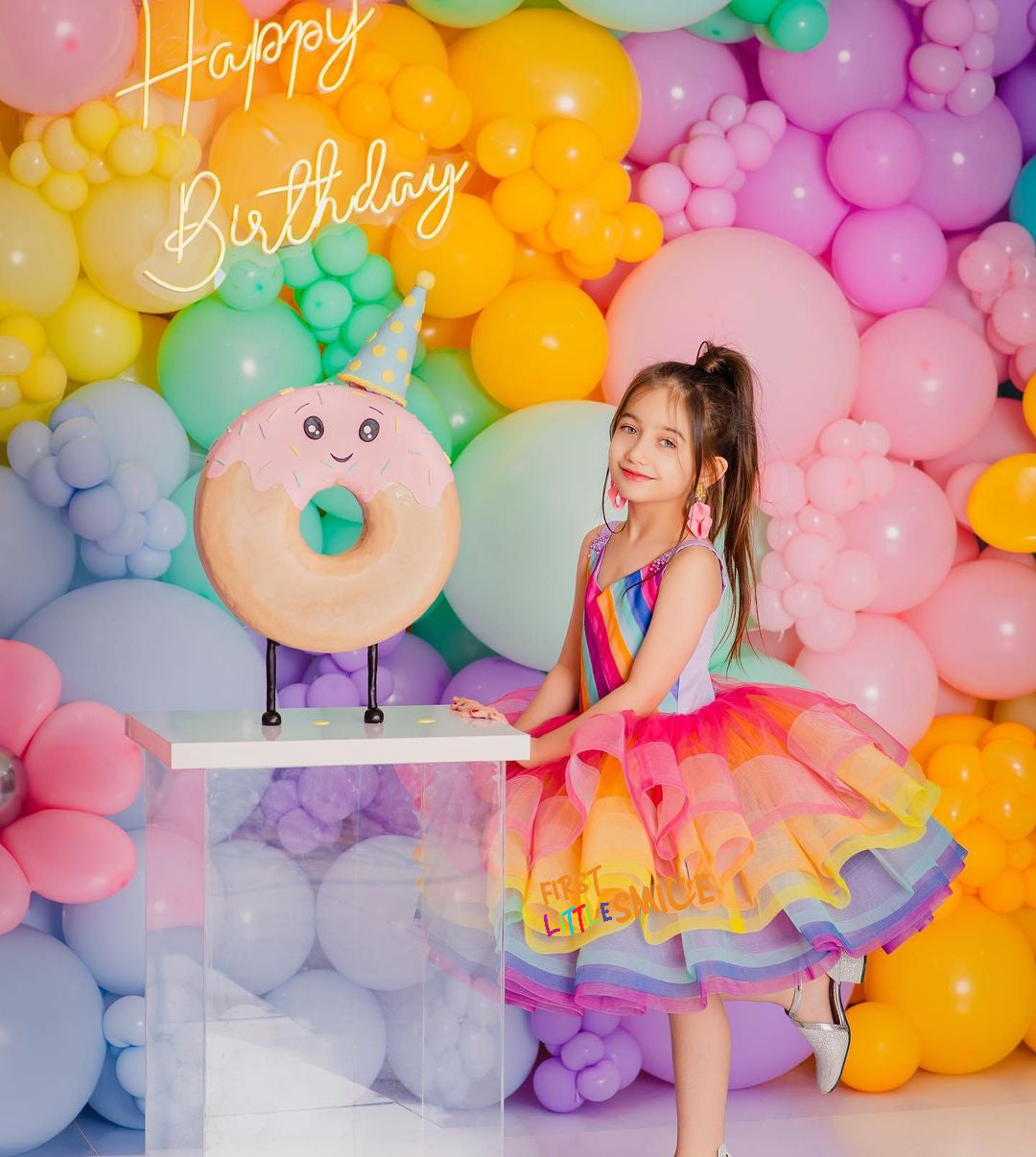 Multicolored Unicorn Styled Birthday Party Dress