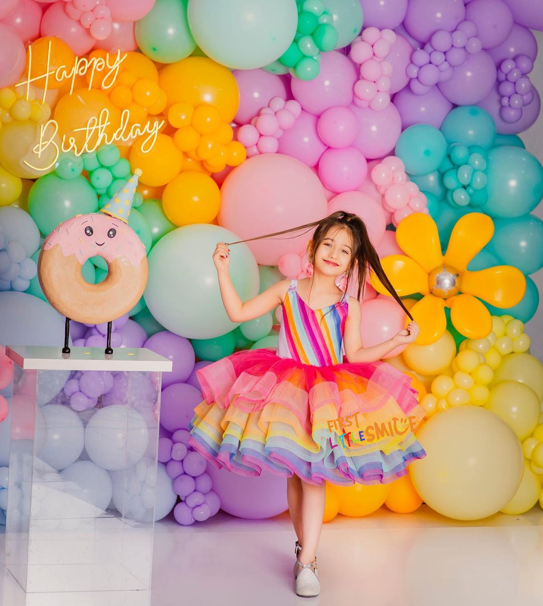 Multicolored Unicorn Styled Birthday Party Dress