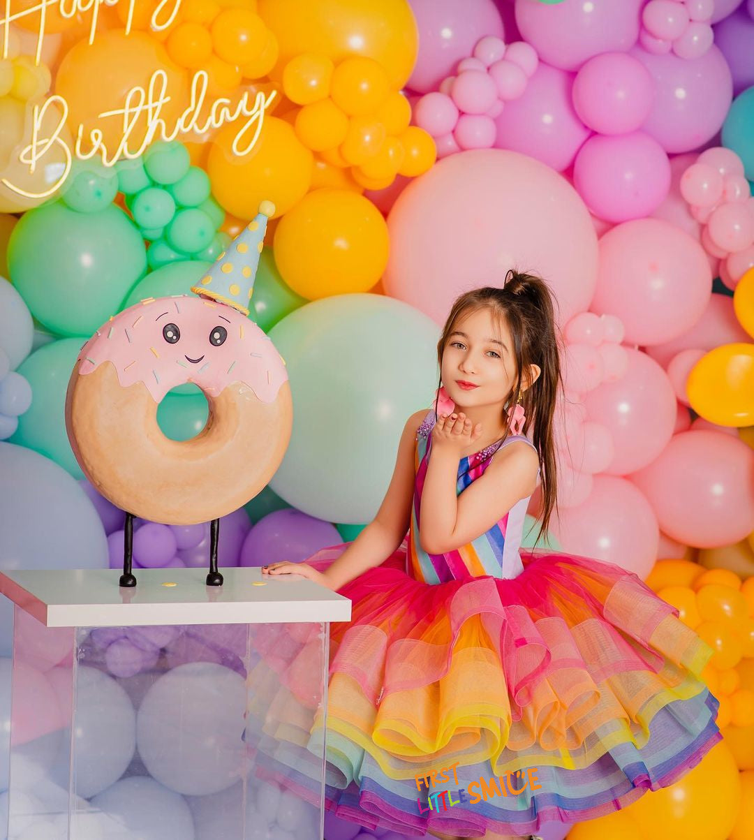 Multicolored Unicorn Styled Birthday Party Dress