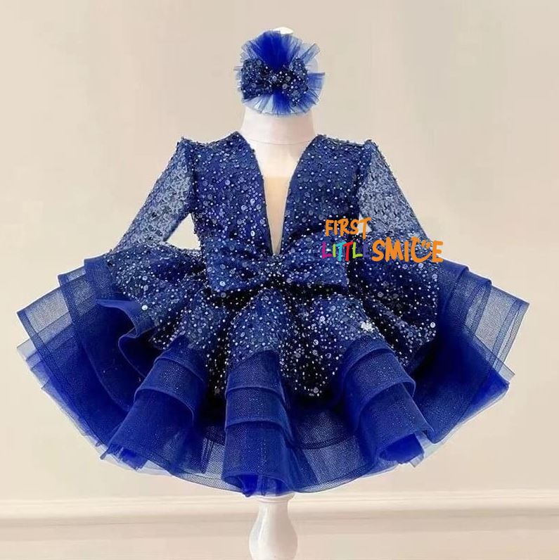 Fluffy Sequin And Beaded Birthday Party Dress