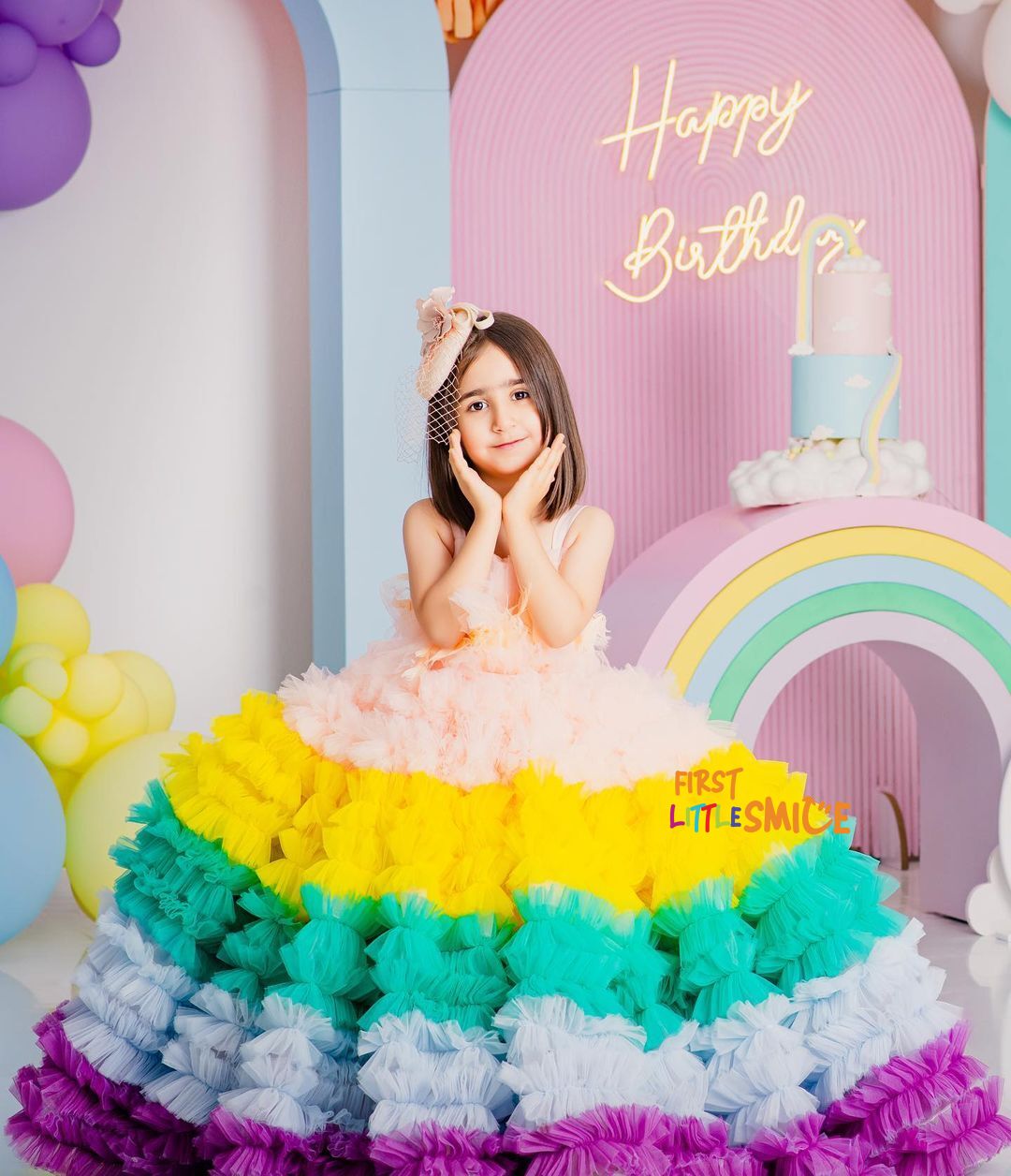 Multicolour Birthday Party Dress