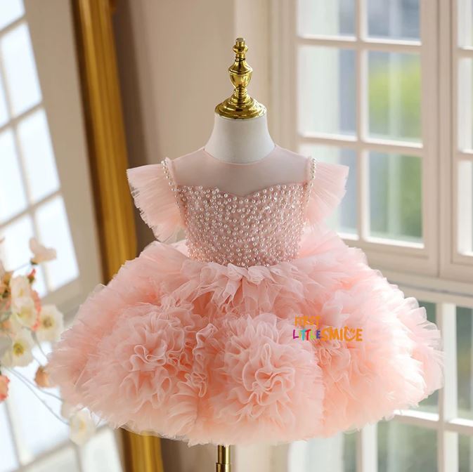 Fluffy Beaded Birthday Party Dress  First Little Smile