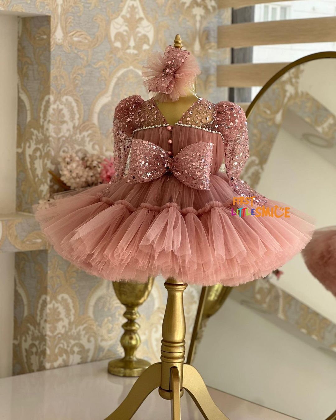 Fluffy Sequin And Beaded Birthday Party Dress