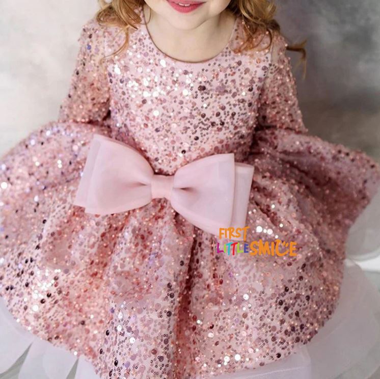 Fluffy Sequin And Beaded Birthday Party Dress