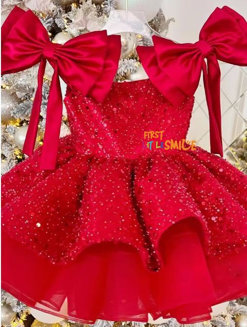 Fluffy Sequin And Beaded Birthday Party Dress