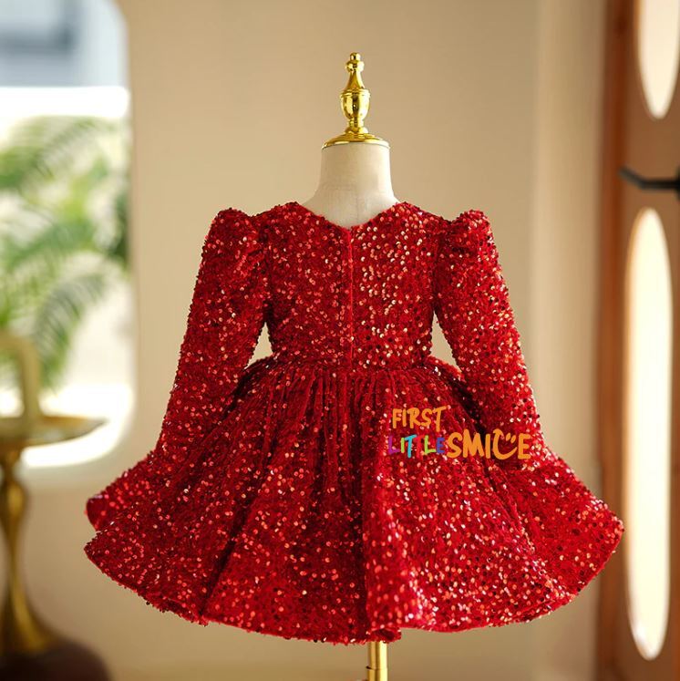 Fluffy Sequin Birthday Party Dress