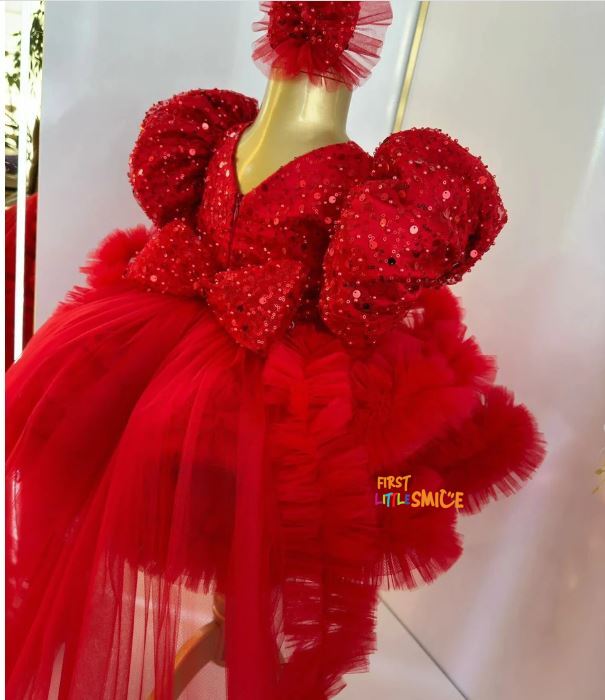 Fluffy Sequin And Beaded Birthday Party Dress