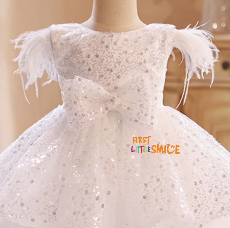 Fluffy Sequin And Beaded Birthday Party Dress