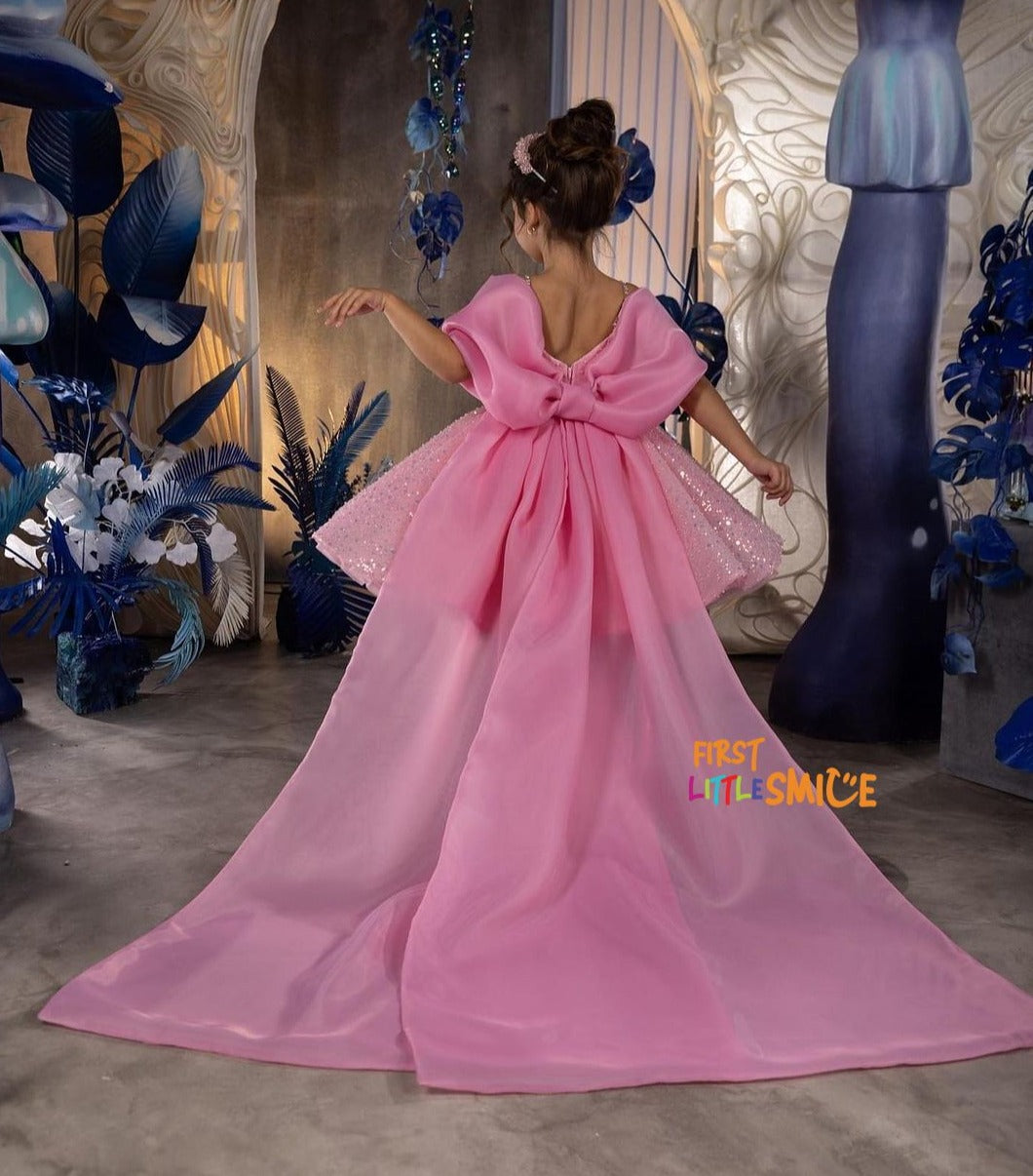 Beautiful Party Dress With Bow Trail