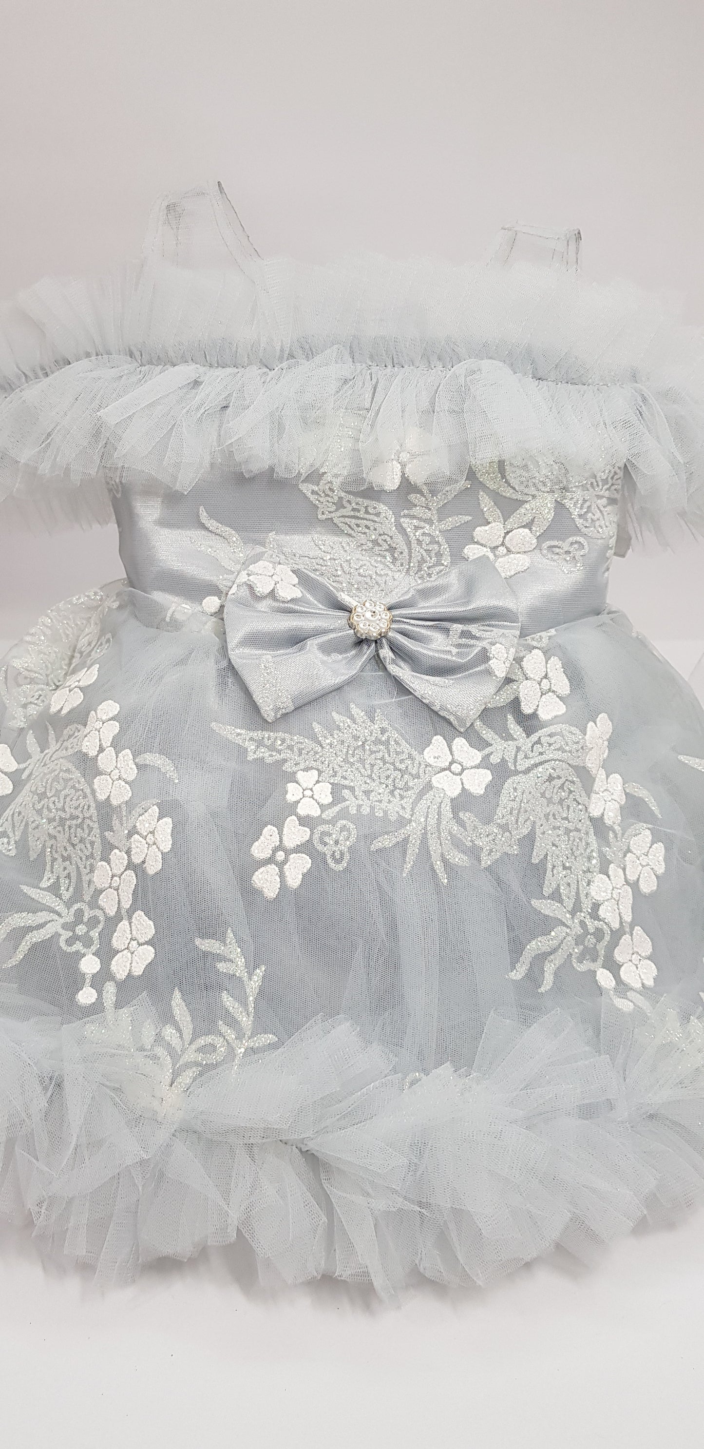 Beautiful Light Grey, Silver Birthday Party Dress