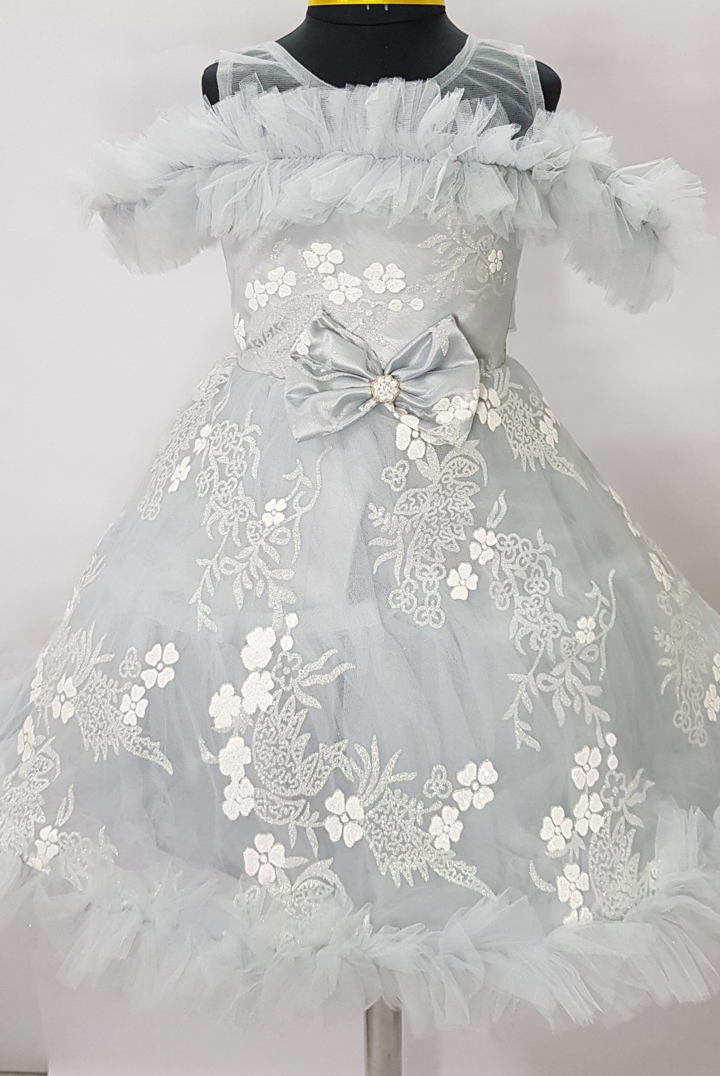 Beautiful Light Grey, Silver Birthday Party Dress