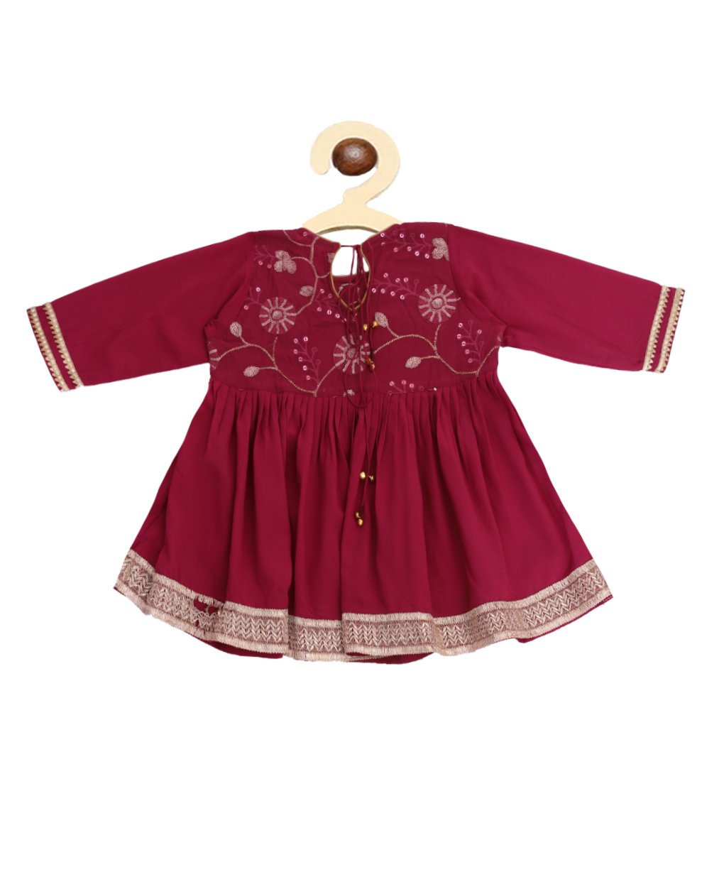 Gota Work Full Sleeves Kurti With Sharara & Dupatta