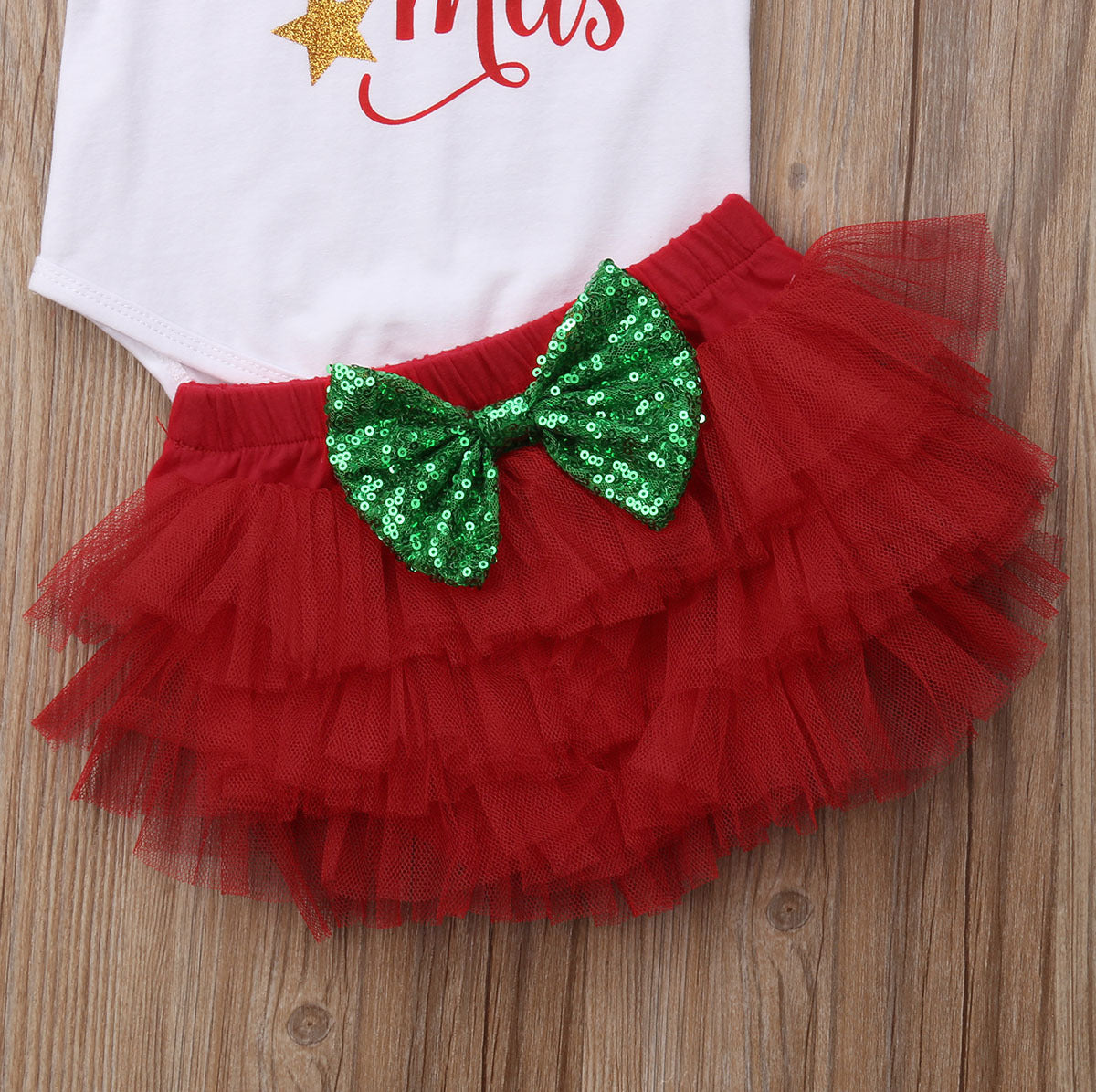 Christmas Top And Bottom Set With Headband