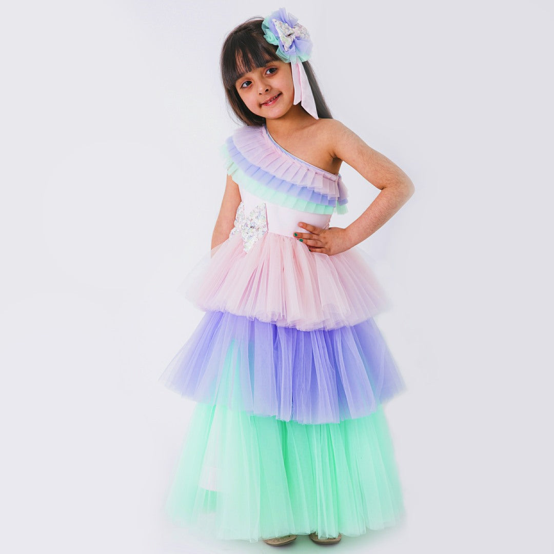 Multicolour Rainbow Unicorn Styled Birthday Party Dress First Little Smile Multicolour Rainbow Unicorn Styled Birthday Party Dress First Little Smile