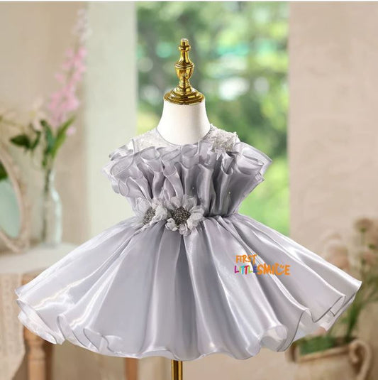 Fluffy Sequin And Beaded Birthday Party Dress