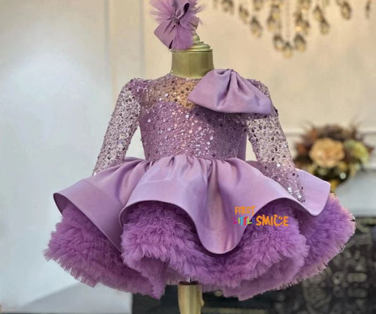 Fluffy Sequin And Beaded Birthday Party Dress