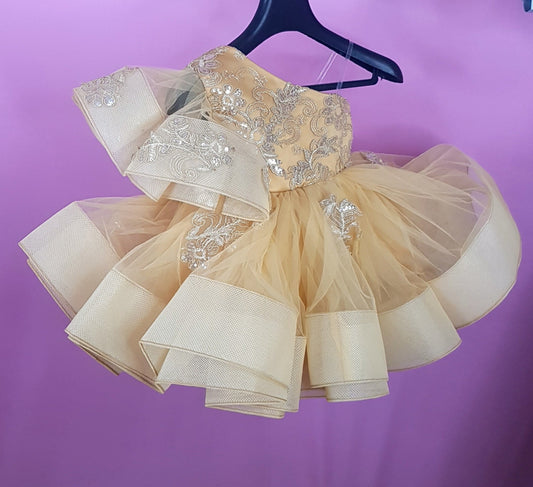 One Shoulder Fluffy Birthday Party Dress