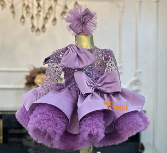 Fluffy Sequin And Beaded Birthday Party Dress