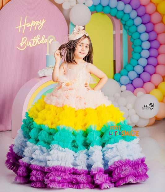 Multicolour Birthday Party Dress