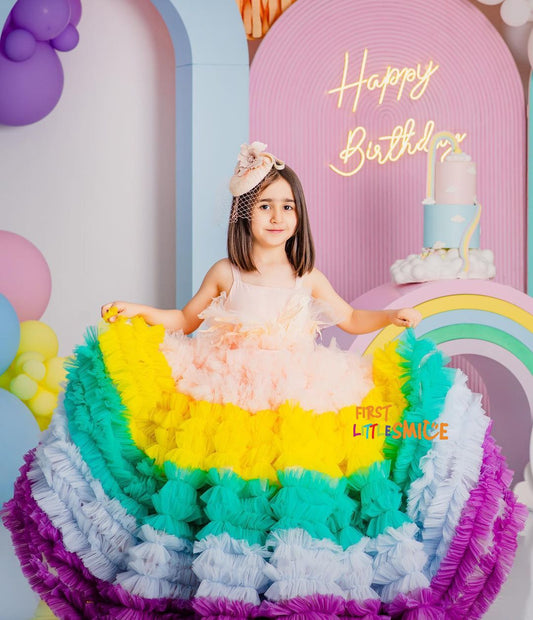 Multicolour Birthday Party Dress