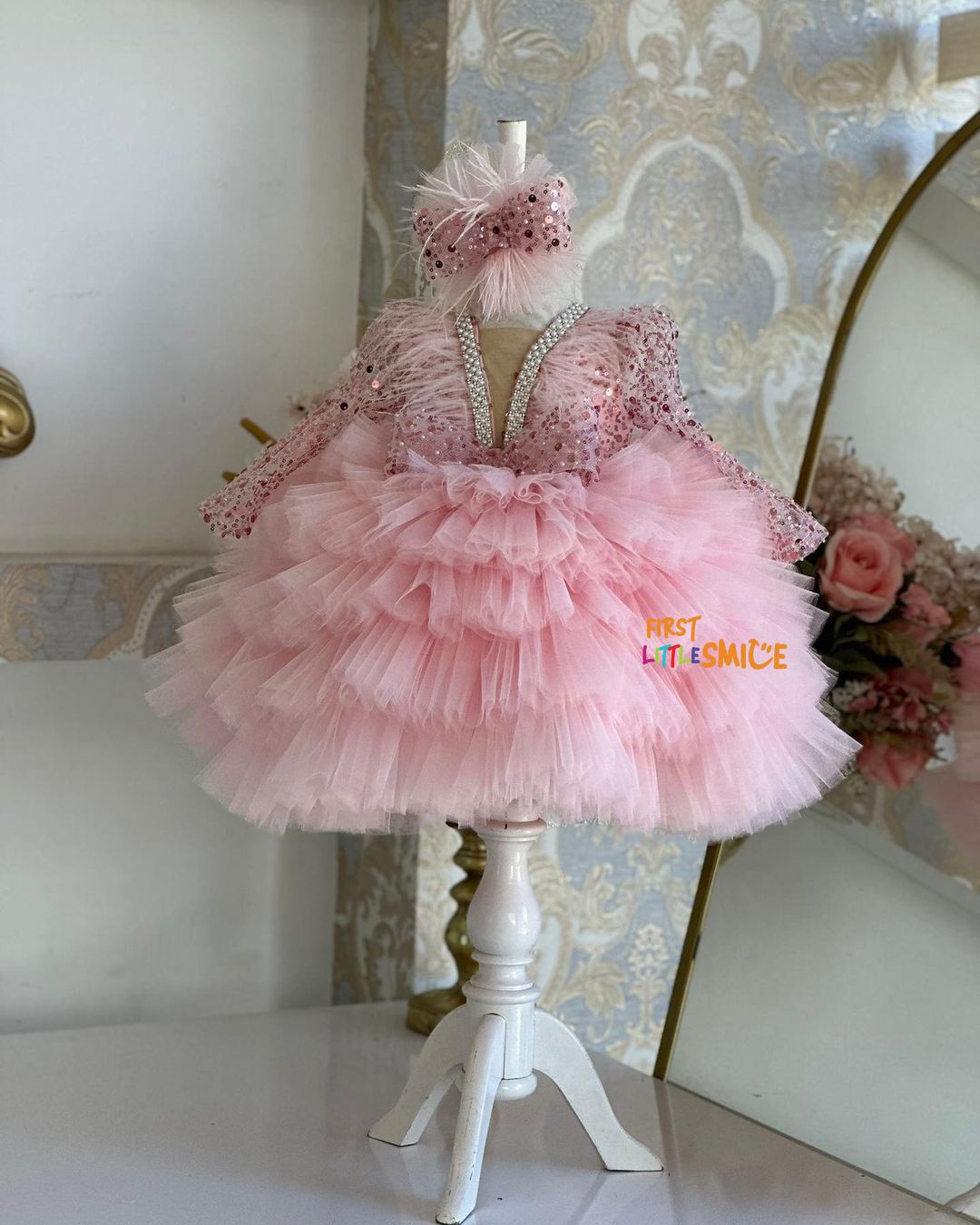 Fluffy Beaded Birthday Party Dress – First Little Smile