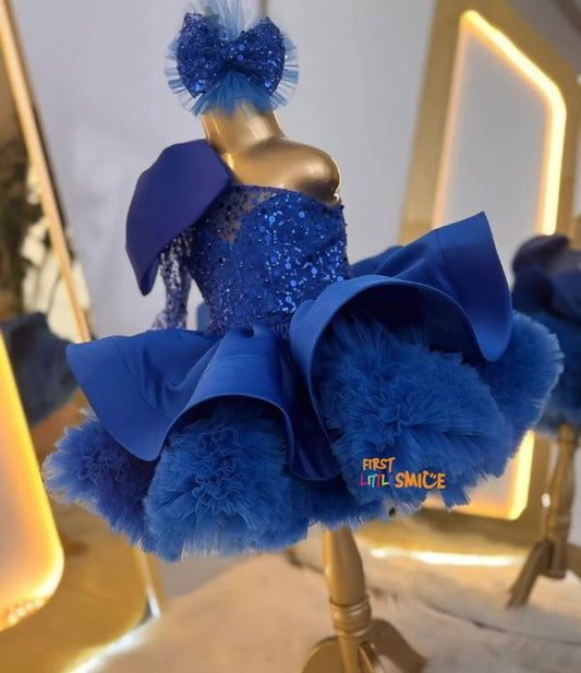 Fluffy Sequin And Beaded Birthday Party Dress