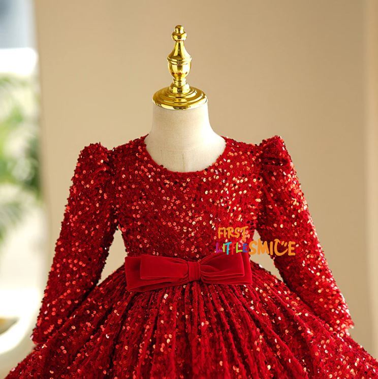 Fluffy Sequin Birthday Party Dress – First Little Smile