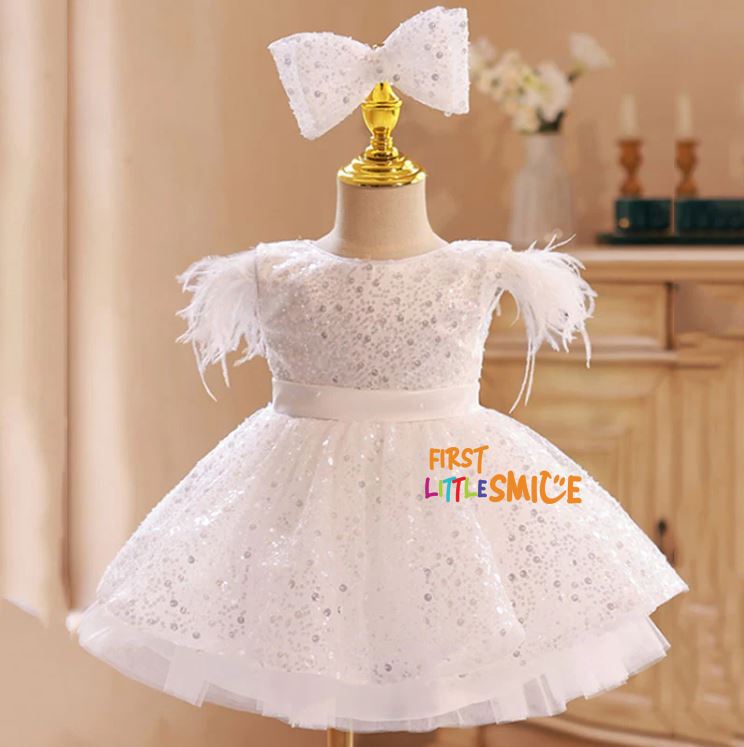 Fluffy Sequin And Beaded Birthday Party Dress – First Little Smile