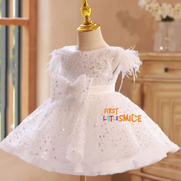 Fluffy Sequin And Beaded Birthday Party Dress – First Little Smile
