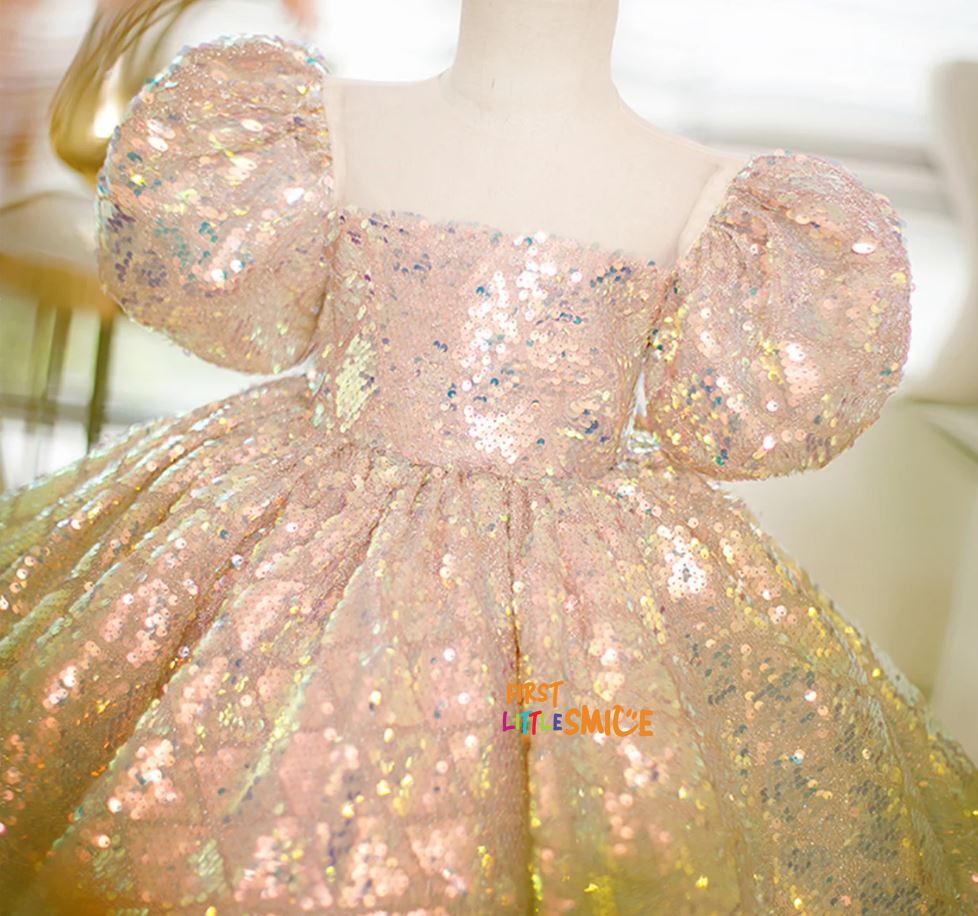 Sequin Fluffy Birthday Party Dress – First Little Smile