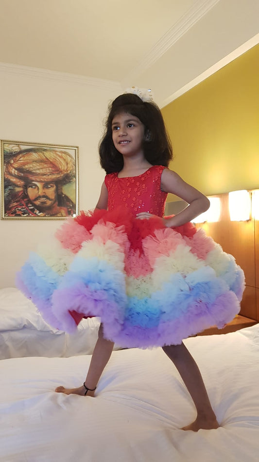 Multicolour Birthday Party Dress