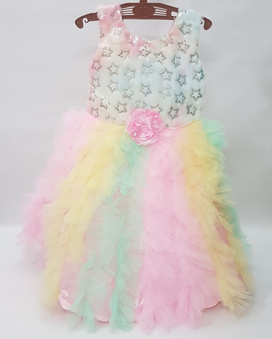 Beautiful Unicorn Style Multicoloured Birthday Party Dress