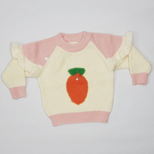 Full Sleeve Carrot Print Sweater
