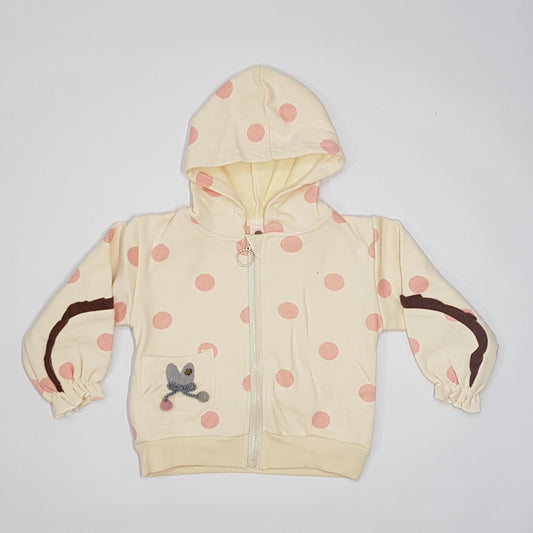 Zip Up Jacket With Polka Dots