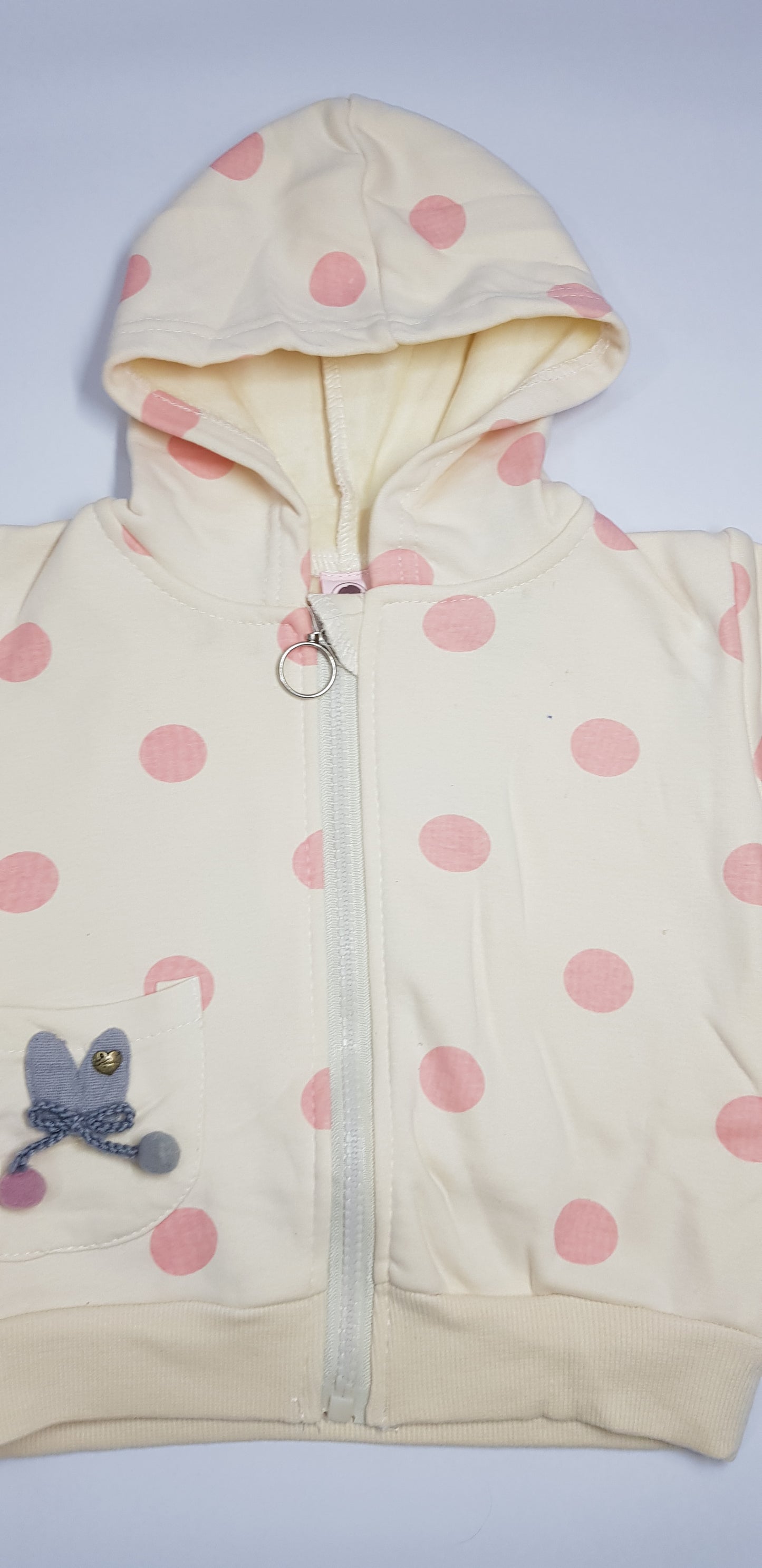 Zip Up Jacket With Polka Dots