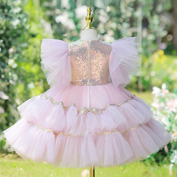 Sequin Birthday Party Dress With Wing Shoulders – First Little Smile