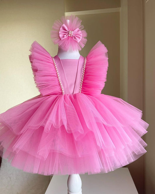 Birthday Party Dress With Wing Shoulders