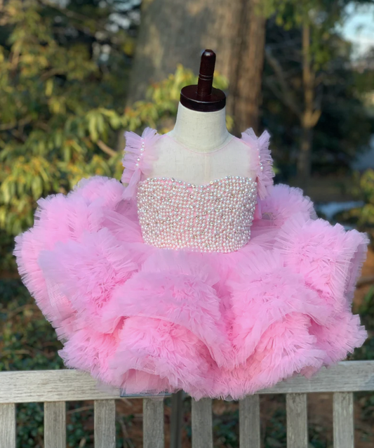 Beaded Fluffy Birthday Party Dress