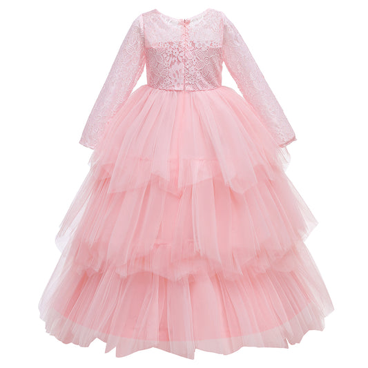 Full Sleeve Full Length Multi Frill Birthday Party Dress